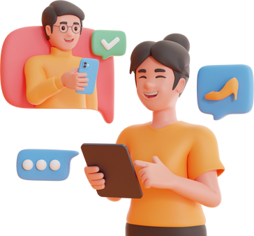 Chatting With Seller 3D Illustration